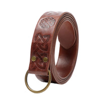 Embossed Nordic Belt Traditional Belt with Circular Buckle Retro for Cosplay