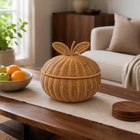 Orange Container Cute Decor Woven Fruit Container Easy to Clean for Living Room