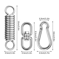 4 Pieces Stainless Steel Suspension Chair Chair Coil Kit 360° Swivel Heavy Duty Coil Set 250kg Load Capacity for Garden, Patio