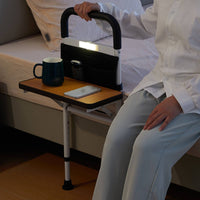 Bed Assist Bar with Tray High Weight Capacity Elderly Bed Grab Bar Anti-Slip Feet Household Assistance for Seniors, Nighttime