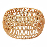 Woven Rattan Lampshade Handmade Wicker Hanging Shade Wabi-Sabi Design