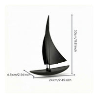 Metal Sailboat Ornament Layered Sails Display Piece Metallike for Tabletop