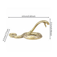 Brass Snake Statue Feng Shui Decor Miniature Statue Vintage Design for Desk