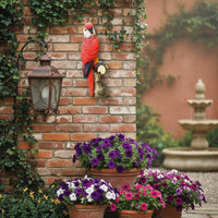 Garden Parrot Figurine Parrot Decor Lifelike Design Realistic Parrot Statue Weather-Resistant Outdoor Decoration for Patio, Yard