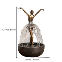 Ballerina Fountain with Water Skirt Indoor for Meditation Space, Ballet Lovers