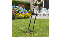 Manual Lawn Aerator Self-Cleaning Manual Prong Aerator Rust-Resistant Lawn Corer Tool for Gardeners