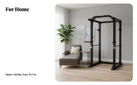 Full-Body Workout Power Rack with Pulley System Adjustable All-in-Single Squat Rack Heavy-Duty Steel Frame All-in-Single Home Gym Rack Stable Structure for Fitness Enthusiasts, Bodybuilders