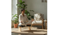 Meditation Stool with Removable Cover Wooden Padded Stretching Bench Compact Meditation Cushion for Meditators, Yogi, Floor Sitting