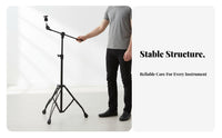 360 Degree Tilter Convertible Cymbal Stand Non-Slip Rubber Feet Swivel Cymbal Stand Collapsible Design for Stage Performance