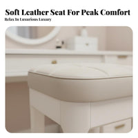 Padded Dressing Seat Sturdy Upholstered Four-Legged Stool Stable Structure