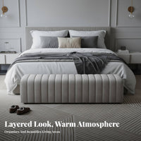 Tufted Bed-End Ottoman Multi-Purpose Upholstered Bench Comfortable paddinging Sturdy Frame for Homeowners, Retail Space, Bedroom