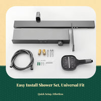 Thermostatic Shower Faucet Set, Brass Waterfall Spout, Shelf