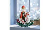 Nutcracker on Rocking Horse Collectible Nutcracker with Rocking Horse Indoor Tabletop Ornament for Mantel