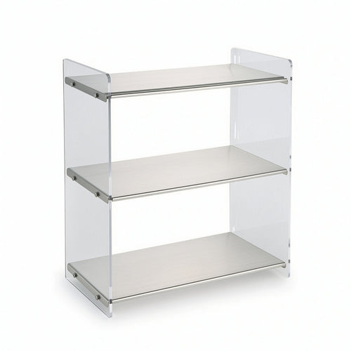 Desktop Storage Rack Brushed Metal Countertop Organizer Smudge resistantResistant Acrylic Storage Rack for Lavatory