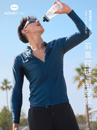 AquaPlay安泊来潜水服男士泡温泉分体长袖拉链泳衣泳裤速干游泳衣