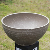 Resin Lotus Bowl No Drainage Hole Stone-Look Lotus Pot Wide Opening for Balcony