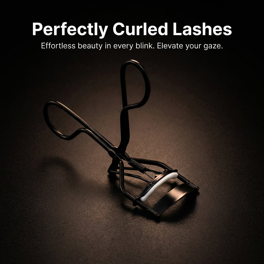 Mini Eyelash Curler for Women Eye Makeup Application, Partial Lash Manual Non-Electric, Black Stainless for Cosmetic Users Detail Work