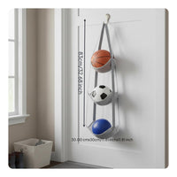 Space Saving Door Hanging Ball Bag Easy to Install Hanging Ball Storage Bag Visible Contents over Door Sports Equipment Organizer for Home, Playroom, Entryway