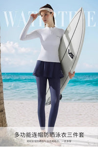 WaterTime潜水服女2025新款夏分体防晒游泳衣长袖长裤湿衣水母服