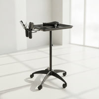 Salon Tray Stand Adjustable Height Salon Tray on Wheels Wheeled Hairdresser Trolley for Stylists, Hairdressers, Barbershop, Beauty Parlor