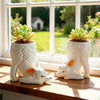 Wild Canine Planter Decorative Design Garden Decor Gift Idea for Patio, Balcony