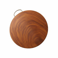 Ironwood Cutting Board Antibacterial Sturdy Wood Round U-handle Slicing Dicing Chopping Board Authentic Ironwood Clam Wood Easy Storage Suitable for Everyday Cooking Home Kitchen Restaurant