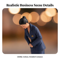 1:64 Scale Business Person Photography Prop Miniature Suit Figure High Detail Sand Table People Model for Designers, Dioramas, Architectural Models