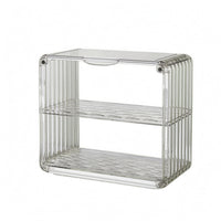 2-Tier Cup Rack Ribbed Sides Draining Cup Simple to Clean to Clean Household Storage
