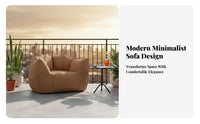 Soft Two-Seater Pouf Removable Cover Lazy Sofa Soft Texture No Assembly Required for Teens, Balcony, Book Nook Nook, Apartment