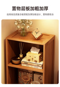 床头柜现代简约床尾收纳柜子楠竹轻奢高级感储物柜藤编卧室置物柜 【塑腾门】四层茶色