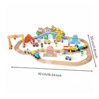 Electric Toy Train Set Educational Wooden Railway Playset Imaginative Play