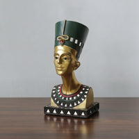 Egyptian Queen Bust Gold-Finished Queen Bust Golden for History Buffs