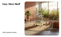 Tiered Rolling Shelf Space-Saving Household Storage Lockable Casters for Renters