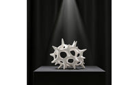 Ceramic Sculpture Abstract Decorative White for Bookshelf