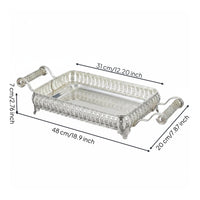 Metal Serving Tray Silver Rectangular Serving Tray Easy to Clean