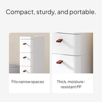 Slim 5-Drawer Storage Cabinet, PP Organizer, Narrow Design