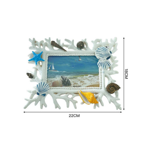 Coral Photo Frame Decorative Seaside Photo Frame White