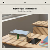 Lockable Tin Money Box, Small Rectangular Storage Case, Home, DIY, utilitarian design