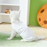 Cat Recovery Suit with Short Sleeves, Pullover Post-Surgery Wear for Anti Licking, Four-Leg Cat Surgery Recovery Suit in a Casual Unisex Style