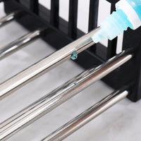 Extendable Drain Rack and Stainless Steel Dish Rack, Kitchen Sink Drainer with Built-in Cutlery Basket, Rectangular Extendable Drain Basket