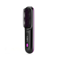 Cordless Ceramic Hair Straightening Comb with LCD Display, Mini Size