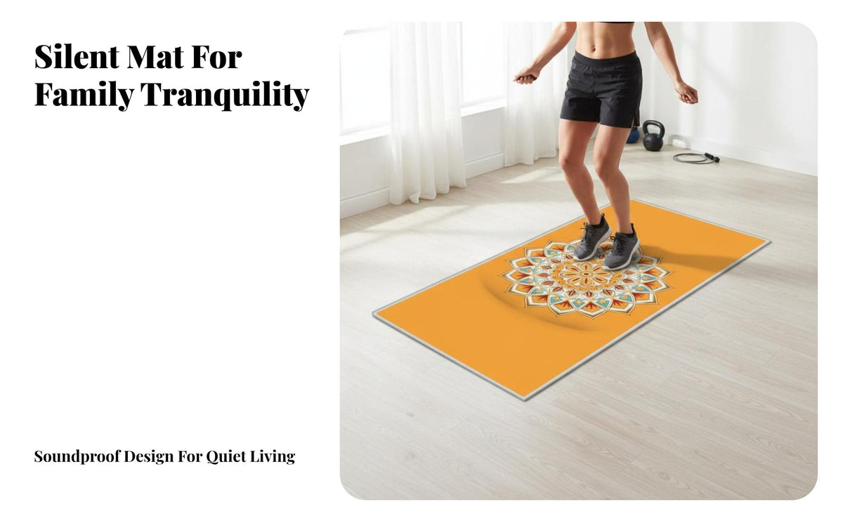 Non-Slip Exercise Mat Noise Reducing Shock Absorbing Jump Rope Mat Soundproof Shock Absorbing Workout Pad for Home Use, Apartment
