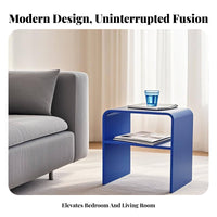 Transparent Curved-Form Designd Table Modern Design Nightstand Minimalist design & aesthetic for Renters