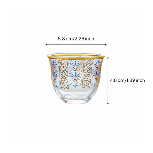 Middle Eastern Design Tea Glass Heat-Resistant Arabic Coffee Cup Handleless