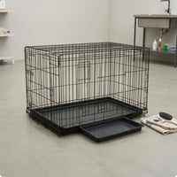 Double Door Dog Kennel Removable Tray doubleDoor Crate Collapsible