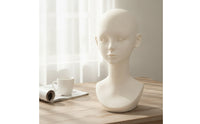 Mannequin Head Bust Mannequin Head with Shoulders Life-Size Face Model for Hair Stylists, Studio Photography
