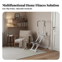 Foldable Design Vertical Climber Multi-Functional Folding Cardio Climber Space-Saving Folding Step Machine Sturdy Frame for Beginners, Adults, Seniors, Full Body Training, Apartment, Indoor