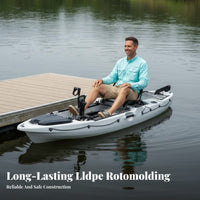 Rotomolded Fishing Kayak Stable Hull Design 10 Foot Hard Shell Kayak Impact Resistant Single Person Pedal Boat for Fishermen, Kayakers, Lakes, Rivers