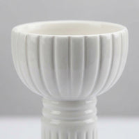 Ceramic Roman Pillar Candle Holder, Glossy Green