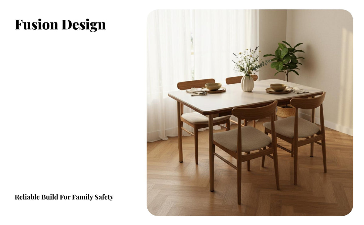 Sturdy Construction Rectangular Dining Table Stable Structure Walnut Dining Table Scratch Resistant Home Furniture Easy to Clean for Apartment Dwellers, Homeowners, Entertainers, Restaurant, Kitchen